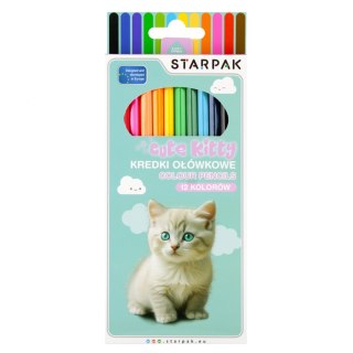 Kredki ołówkowe 12 kolorów Cuties Kotki STARPAK 559669