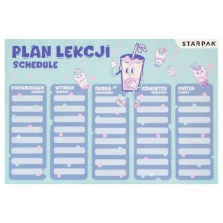 Plan lekcji z tabliczką mnożenia A5 Bubble Tea STARPAK 560062