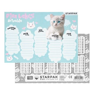 Plan lekcji z tabliczką mnożenia A5 Cuties Kotki2 STARPAK 560057