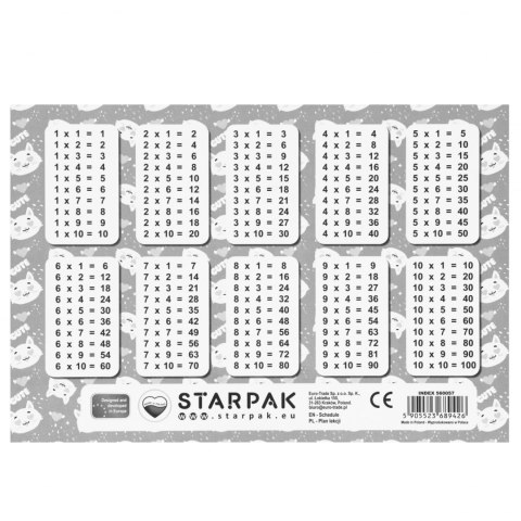 Plan lekcji z tabliczką mnożenia A5 Cuties Kotki2 STARPAK 560057