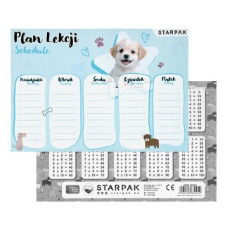 Plan lekcji z tabliczką mnożenia A5 Cuties PieskiP2 STARPAK 560056