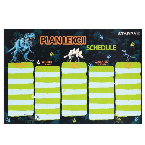 Plan lekcji z tabliczką mnożenia A5 Dino2 STARPAK 560054