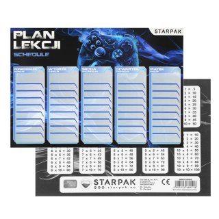 Plan lekcji z tabliczką mnożenia A5 Gaming STARPAK 560066