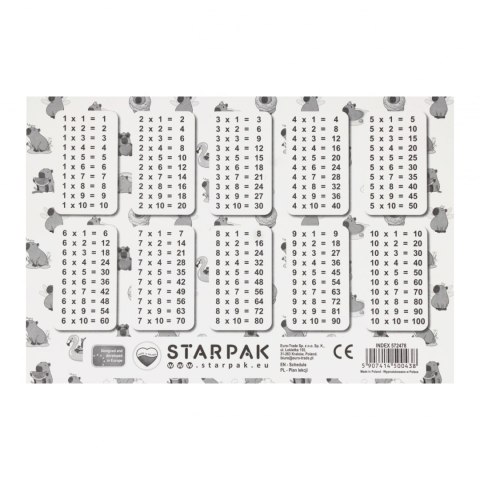 Plan lekcji z tabliczką mnożenia A5 Kapibara A 25 STARPAK 572478