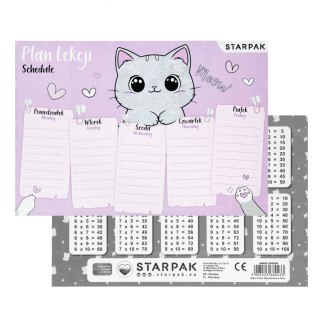 Plan lekcji z tabliczką mnożenia A5 Kitty STARPAK 560058
