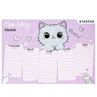 Plan lekcji z tabliczką mnożenia A5 Kitty STARPAK 560058