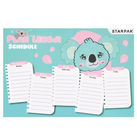 Plan lekcji z tabliczką mnożenia A5 Koala STARPAK 560061