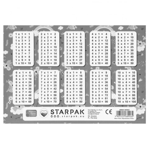 Plan lekcji z tabliczką mnożenia A5 Koala STARPAK 560061