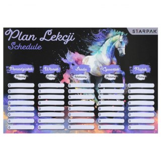 Plan lekcji z tabliczką mnożenia A5 Konie STARPAK 560063