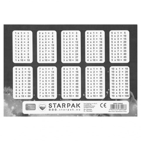 Plan lekcji z tabliczką mnożenia A5 Konie STARPAK 560063
