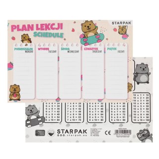Plan lekcji z tabliczką mnożenia A5 Kuoka A 25 STARPAK 572479