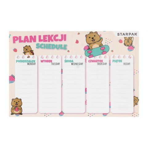 Plan lekcji z tabliczką mnożenia A5 Kuoka A 25 STARPAK 572479