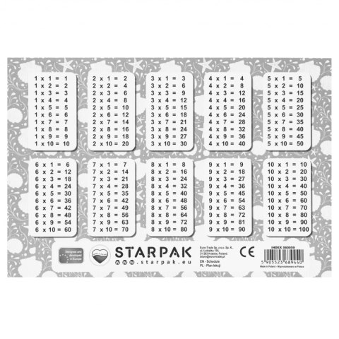 Plan lekcji z tabliczką mnożenia A5 Shell STARPAK 560059