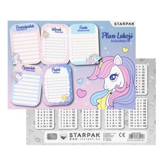 Plan lekcji z tabliczką mnożenia A5 Unicorn STARPAK 560060