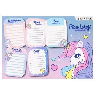 Plan lekcji z tabliczką mnożenia A5 Unicorn STARPAK 560060