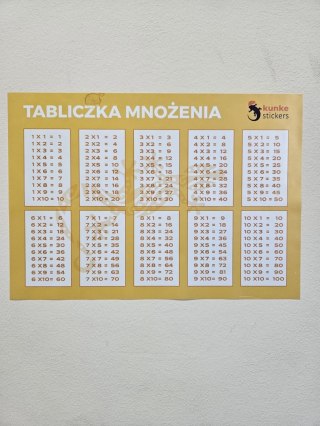TABLICZKA MNOŻENIA DO PRZYKLEJANIA BEZ KLEJU 3SZT.