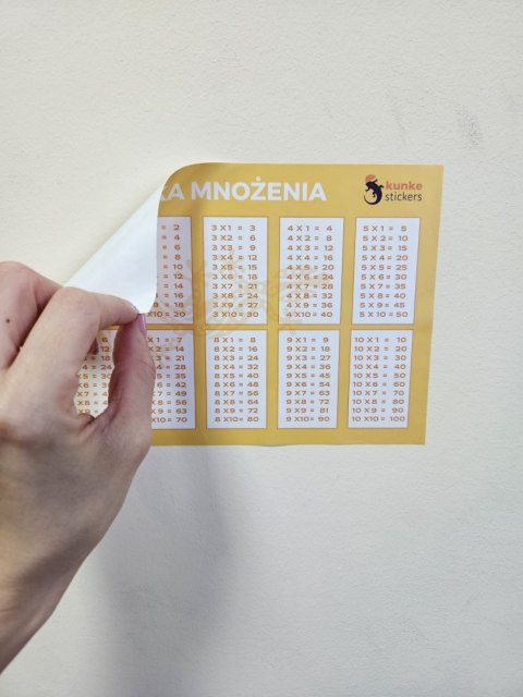 TABLICZKA MNOŻENIA DO PRZYKLEJANIA BEZ KLEJU 3SZT.