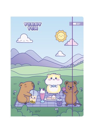 Teczka kartonowa z gumką, Kapibara Yummy Yum, Piknik, 24x31cm, Happy Color