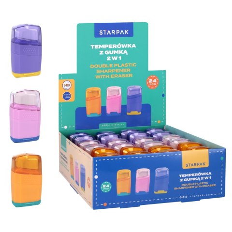 Temperówka 2ostrza z gumką mix A 24 STARPAK 563052