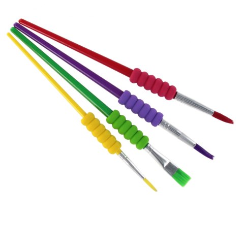 Zestaw pędzli szkolnych z gripem 4szt. STARPAK 563037