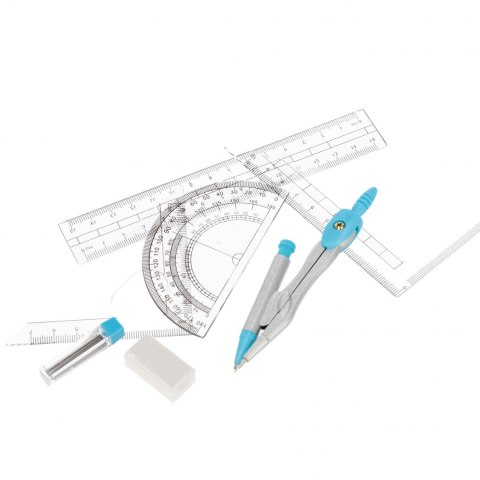 Zestaw szkolny geometryczny 7el. niebieski STARPAK 560248
