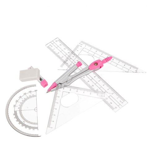 Zestaw szkolny geometryczny 7el. różowy STARPAK 559667