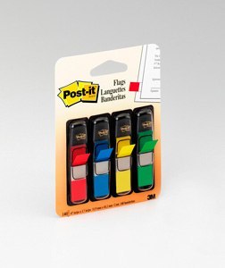 683-4 Zakł. Indeksujące Post-it? wąskie 4 kol. po 35szt. 12x43mm