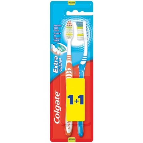 Colgate Extra Clena Szczoteczka do Zębów Medium 2 Sztuki
