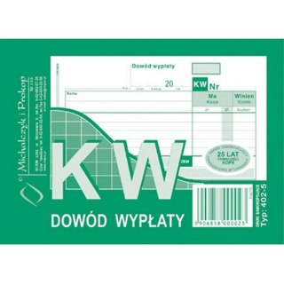 Druk Dowód Wpłaty KW wielokopiujący A6 MICHALCZYK&PROKOP 402-5