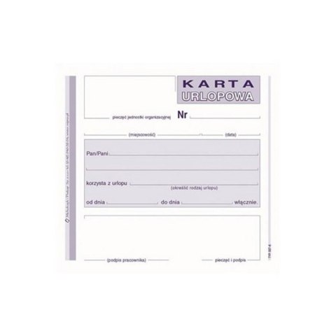 Druk Karta Urlopowa MICHALCZYK&PROKOP 507-6