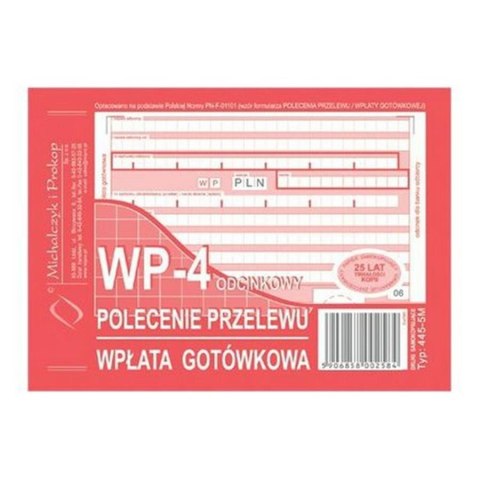 Druk Polecenie Przelewu A6 MICHALCZYK&PROKOP 445-5M