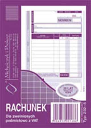 Druk Rachunek/Zwolnienie z podatku VAT A6 MICHALCZYK&PROKOP 232-5