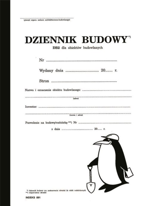 Dziennik budowy DB-2 A4