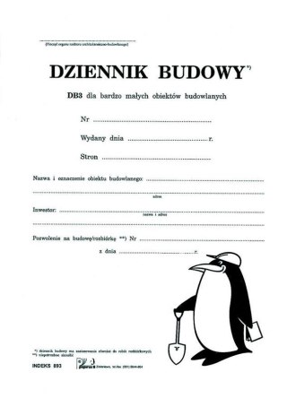 Dziennik budowy DB-3 A4