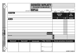 KP Dowód wpłaty wielokopia A6 LINIA KONTAKT