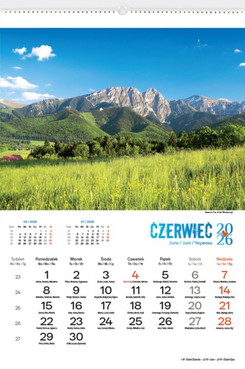 Kalendarz 13 planszowy A3 Wędrówki po Polsce LUCRUM RW04
