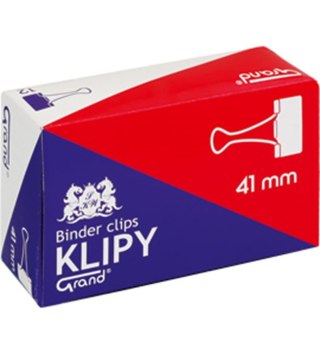 Klipy metalowe GRAND 41 mm czarne 12 szt.