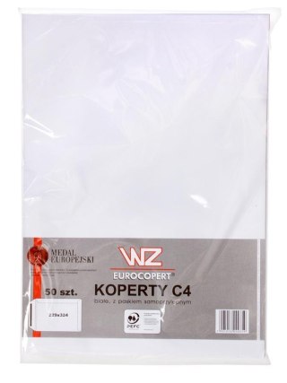 Koperta C4 z paskiem biała WZ