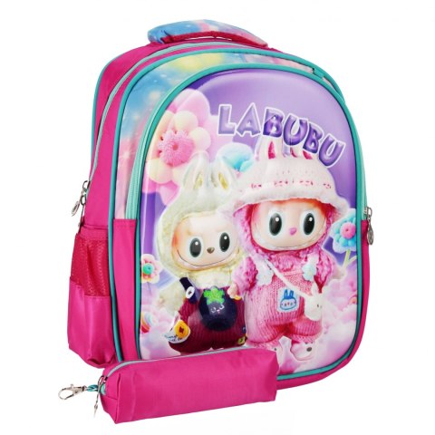Plecak Labubu 26x37x12 2zamki 2kieszenie 2mix 3D 333578