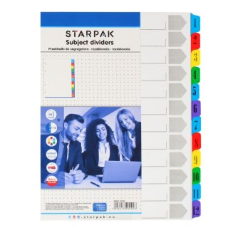 Przekładki A4 kartonowe 1-12 numeryczne STARPAK 131565