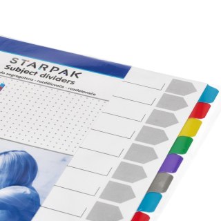 Przekładki A4 kartonowe 12 kolorów STARPAK 131563