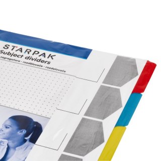 Przekładki A4 kartonowe 5 kolorów STARPAK 131562