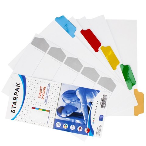 Przekładki A5 kartonowe 5 kolorów STARPAK 131561