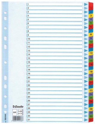 Przekładki kartonowe Mylar A4 , biały 1-31 ESSELTE 100164