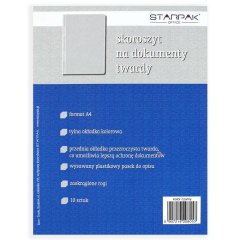 Skoroszyt PCV twardy na dokumenty A4 czarny A 10 STARPAK 108668