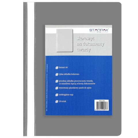 Skoroszyt PCV twardy na dokumenty A4 popielaty A 10 STARPAK 114560