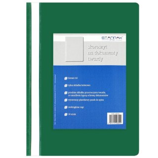 Skoroszyt PCV twardy na dokumenty A4 zielony A 10 STARPAK 108398