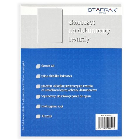 Skoroszyt PCV twardy na dokumenty A4 zielony A 10 STARPAK 108398
