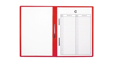 Skoroszyt zawieszany do akt osobowych A4 PVC czerwony op. 10 BIURFOL ST-23-01