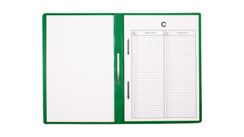 Skoroszyt zawieszany do akt osobowych A4 PVC zielony op. 10 BIURFOL ST-23-02
